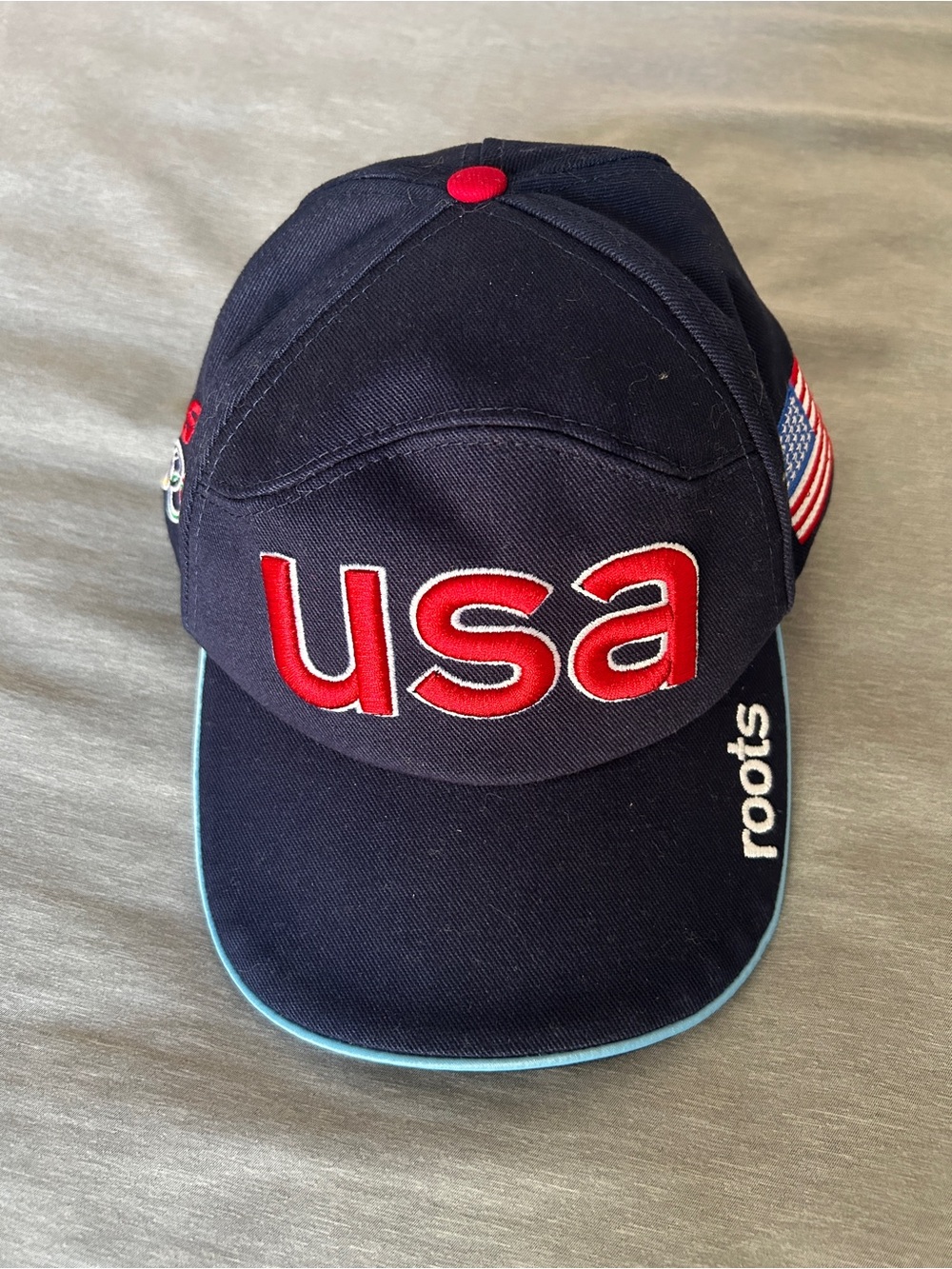 NWT Roots 2002 Winter Olympics USA Navy Blue Baseball Cap Hat